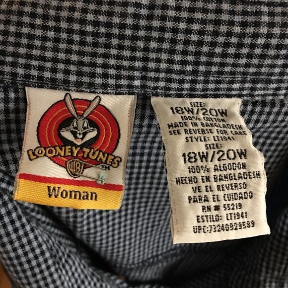 Looney Tunes Tweety Bird I'm Shy Plaid Shirt - Picture 7 of 7